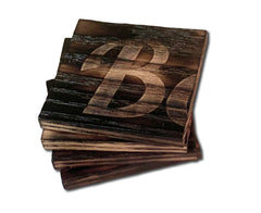 BOURBON Charred Oak Coaster Set